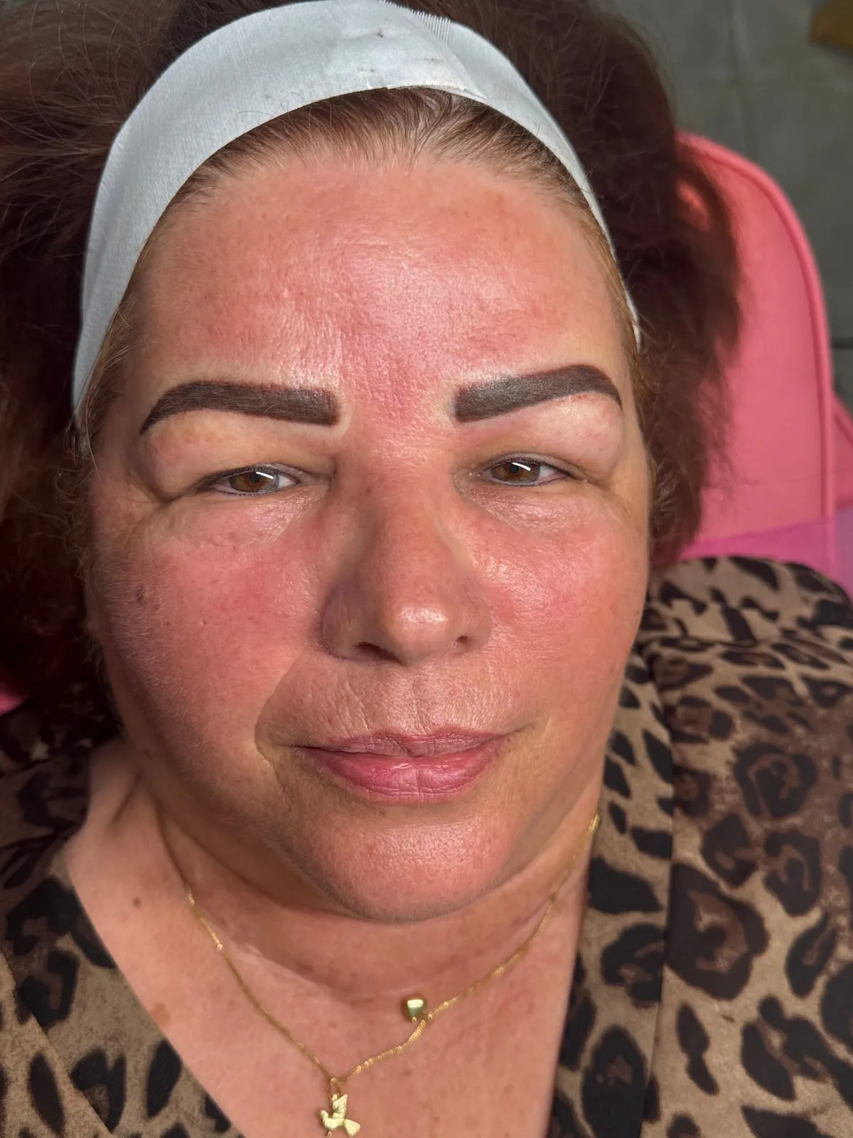 The same brows after correction — a warm brown tone and a redrawn shape